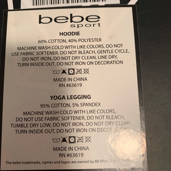 NWT Bebe Set Hoodie and Legging New - Picture 8 of 8